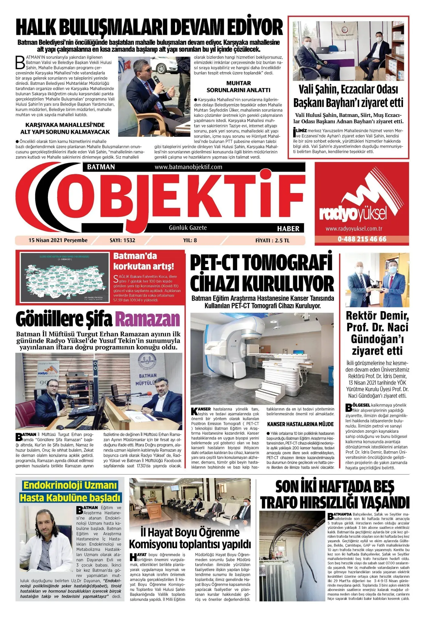 15.04.2021 tarihli sayı, 1. sayfa