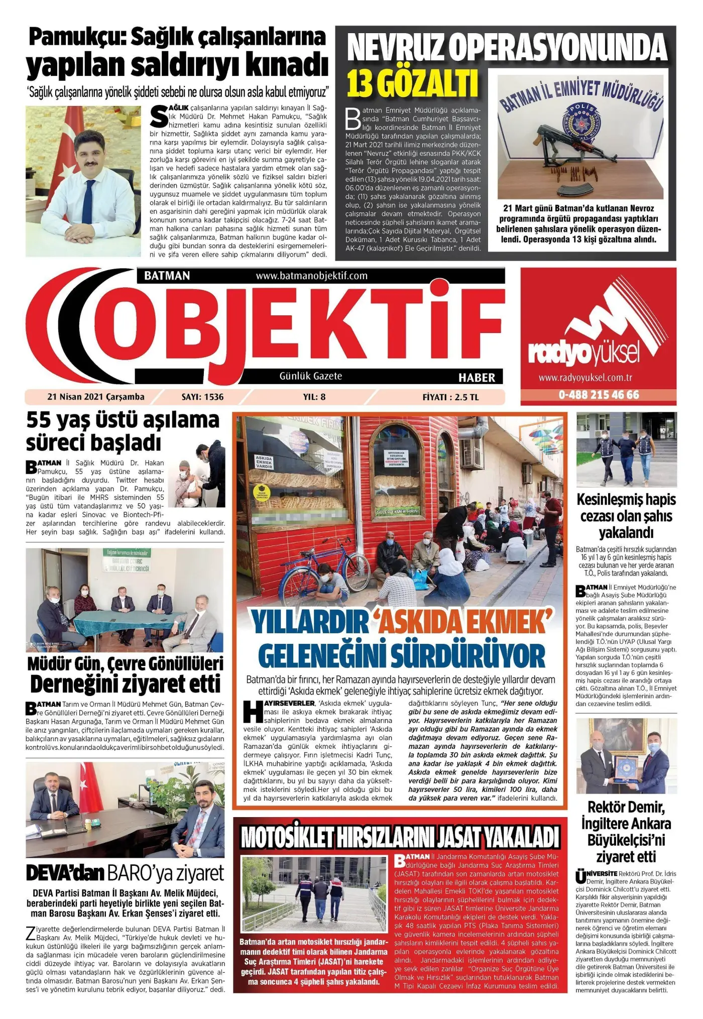 20.04.2021 tarihli sayı, 1. sayfa