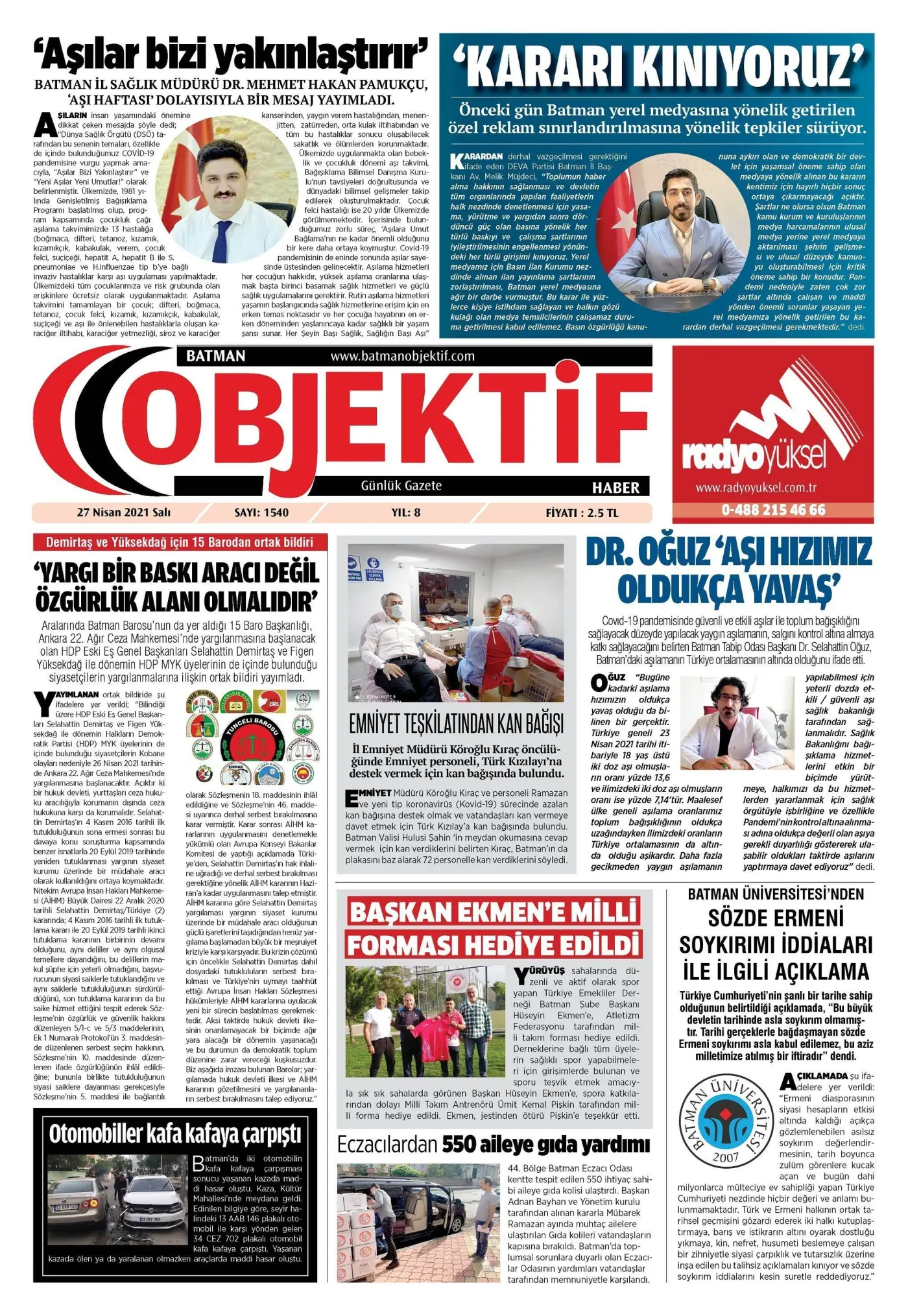 28.04.2021 tarihli sayı, 1. sayfa