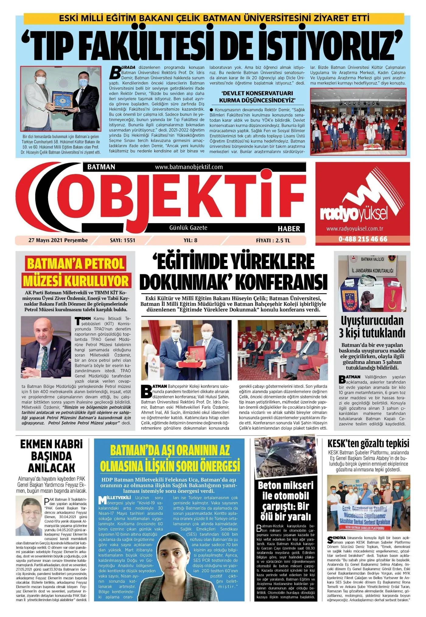 26.05.2021 tarihli sayı, 1. sayfa
