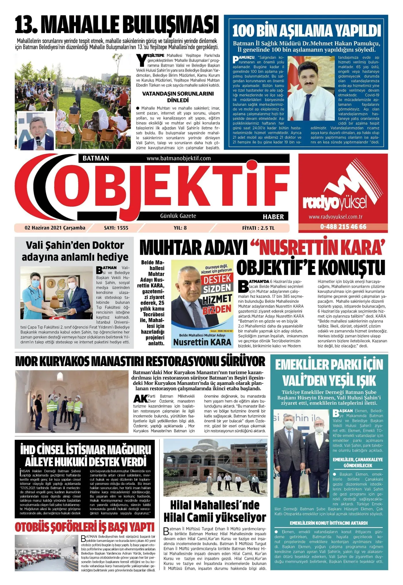 02.06.2021 tarihli sayı, 1. sayfa