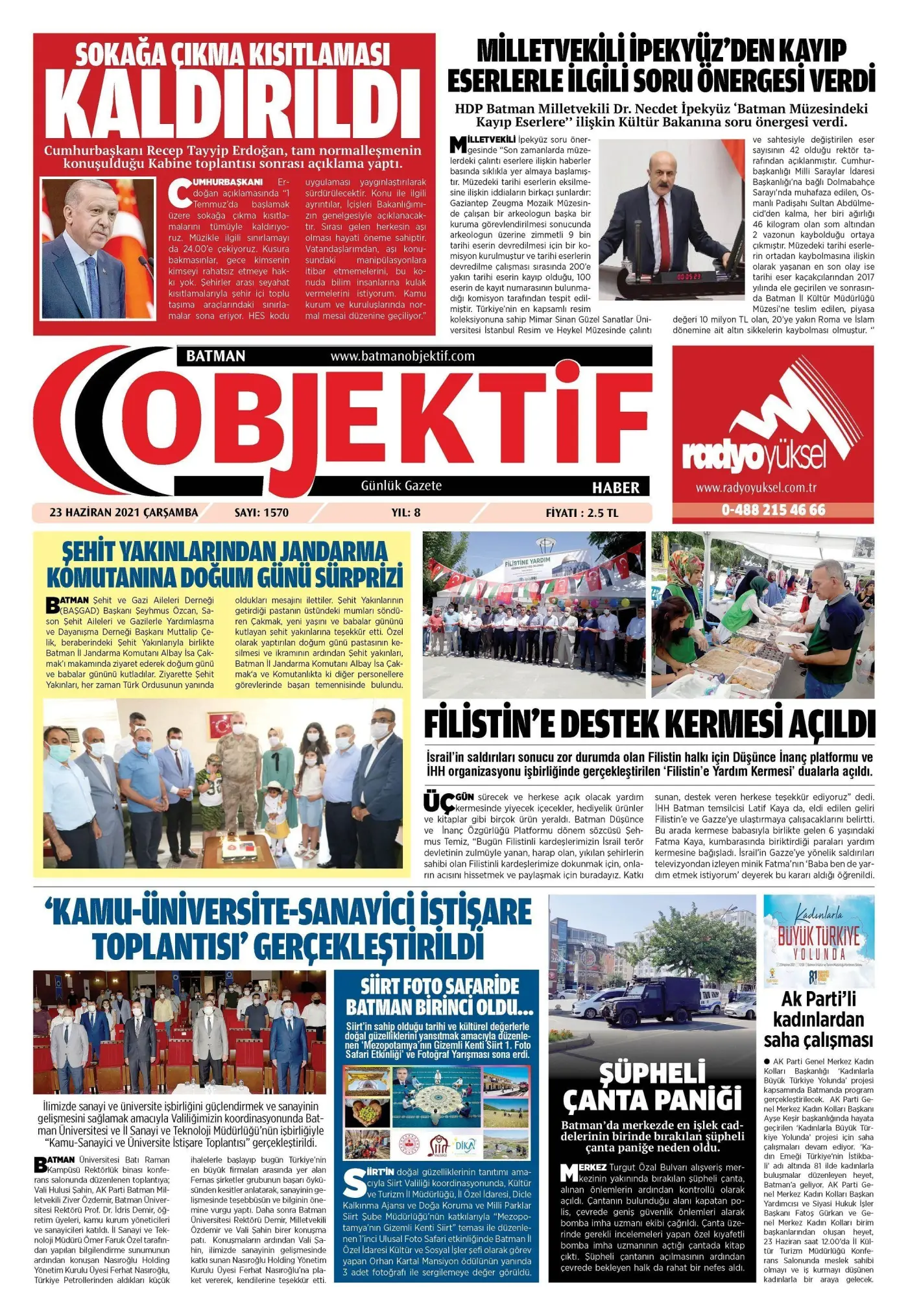 23.06.2021 tarihli sayı, 1. sayfa