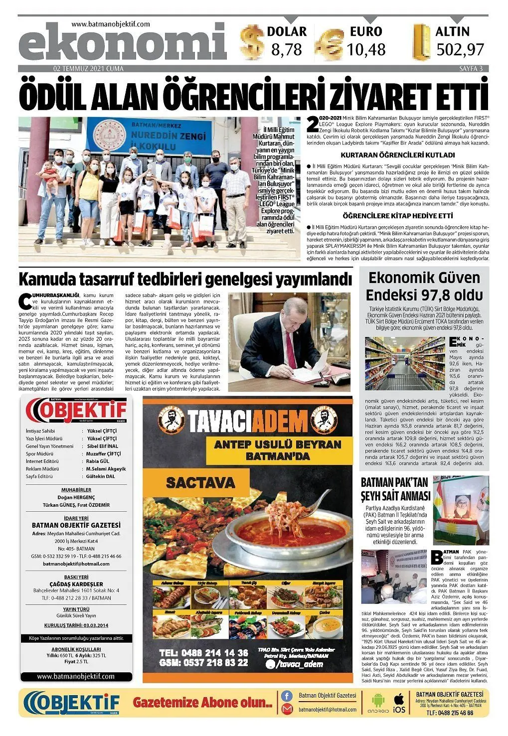 01.07.2021 tarihli sayı, 3. sayfa