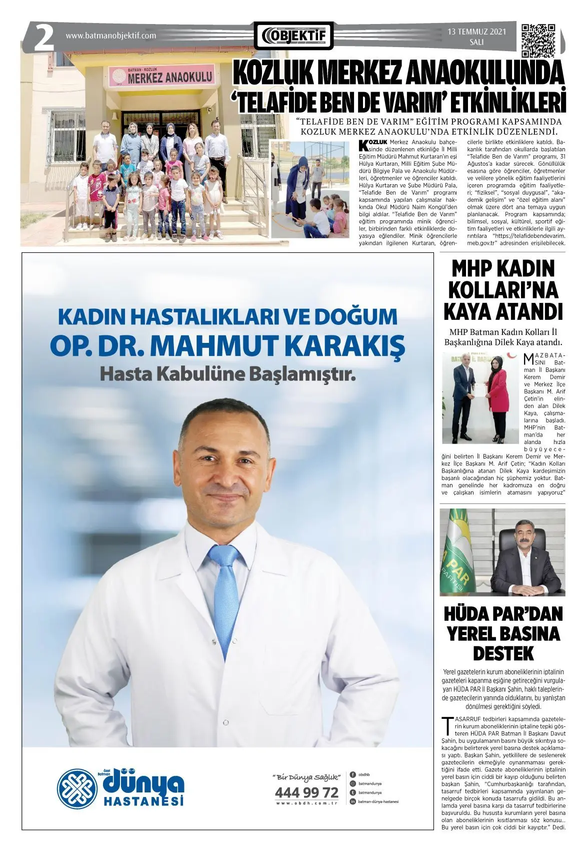 13.07.2021 tarihli sayı, 2. sayfa