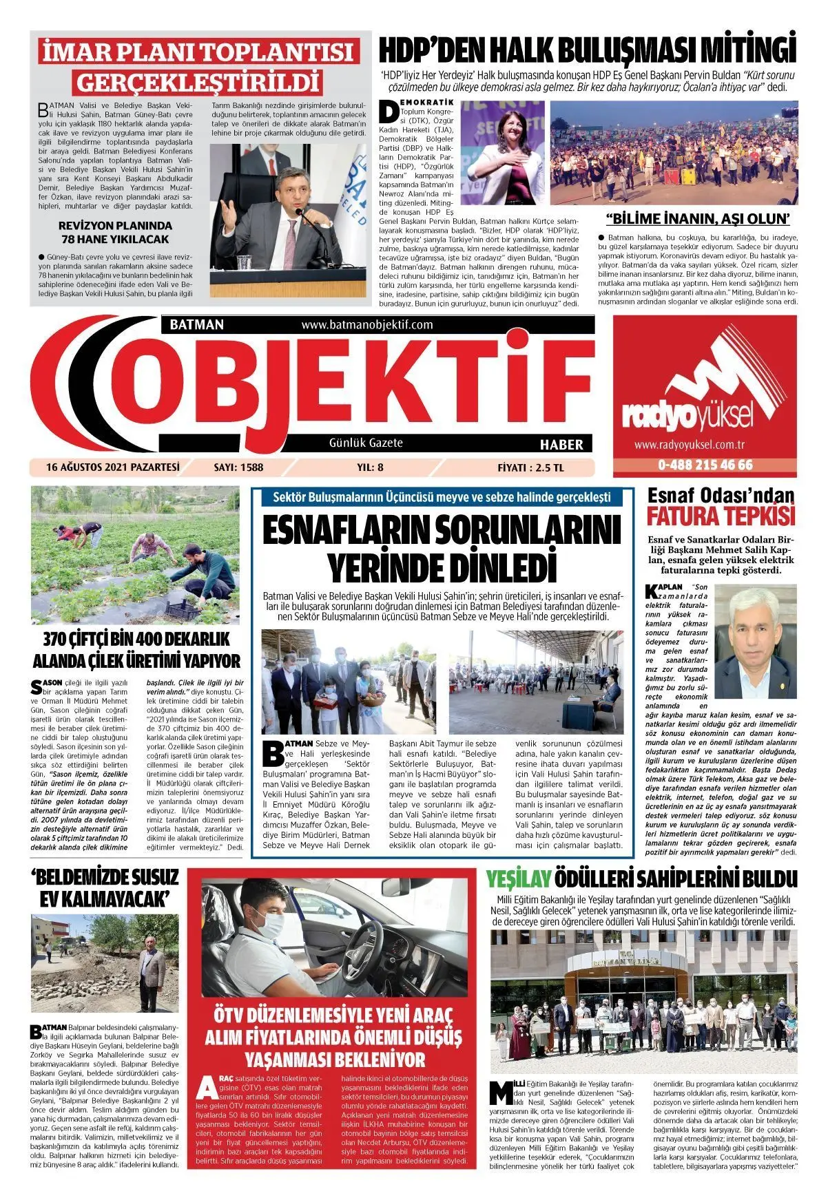 17.08.2021 tarihli sayı, 1. sayfa