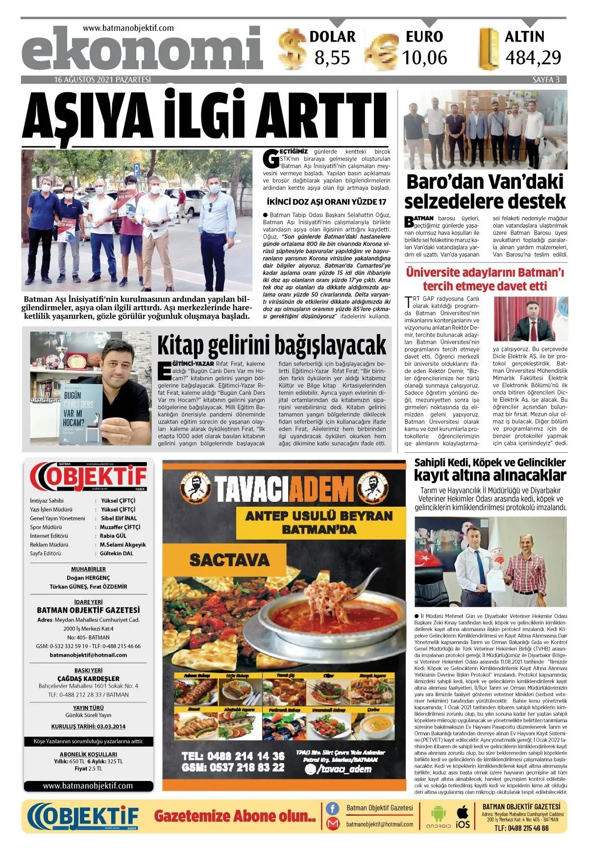 17.08.2021 tarihli sayı, 3. sayfa