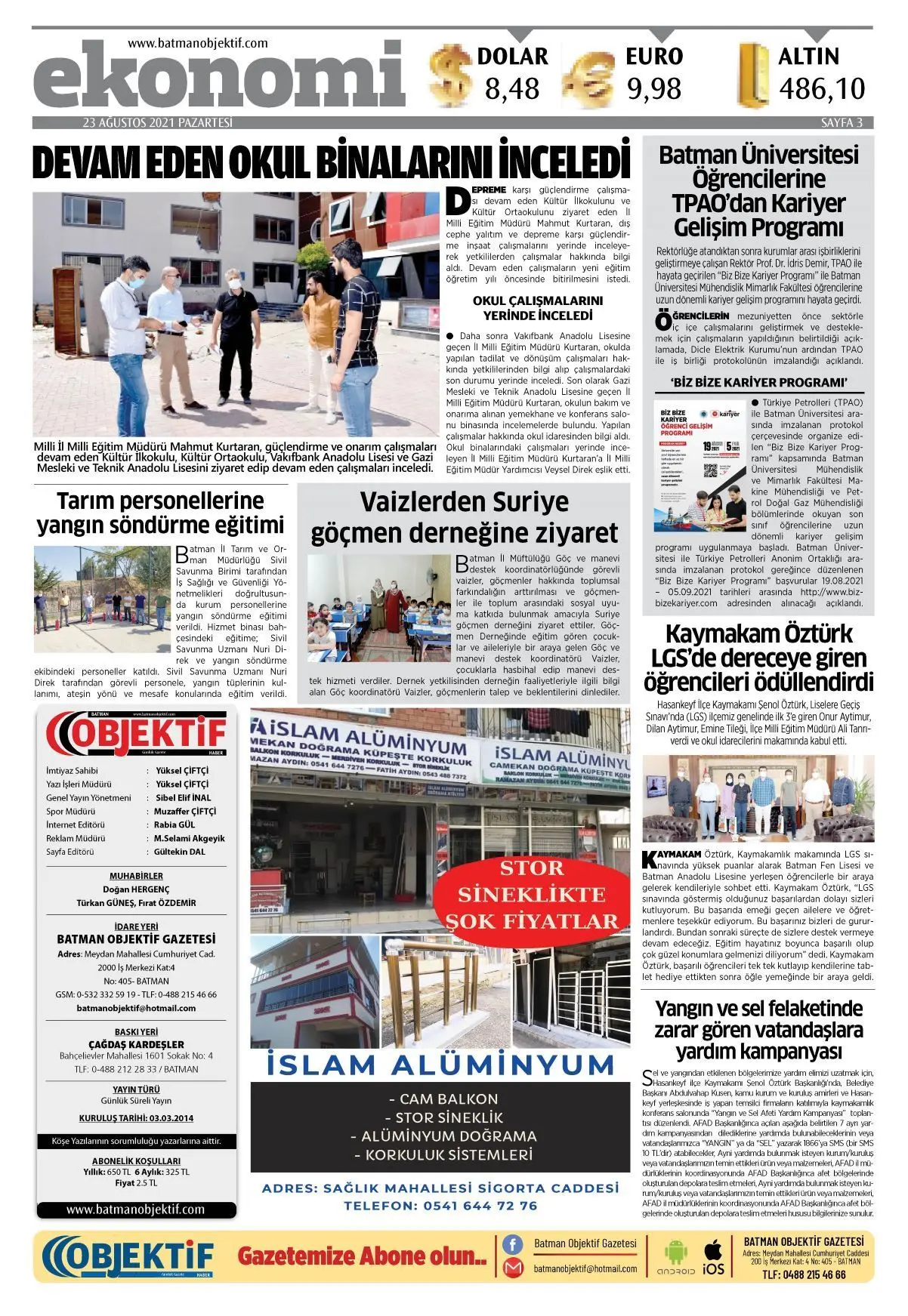 23.08.2021 tarihli sayı, 3. sayfa