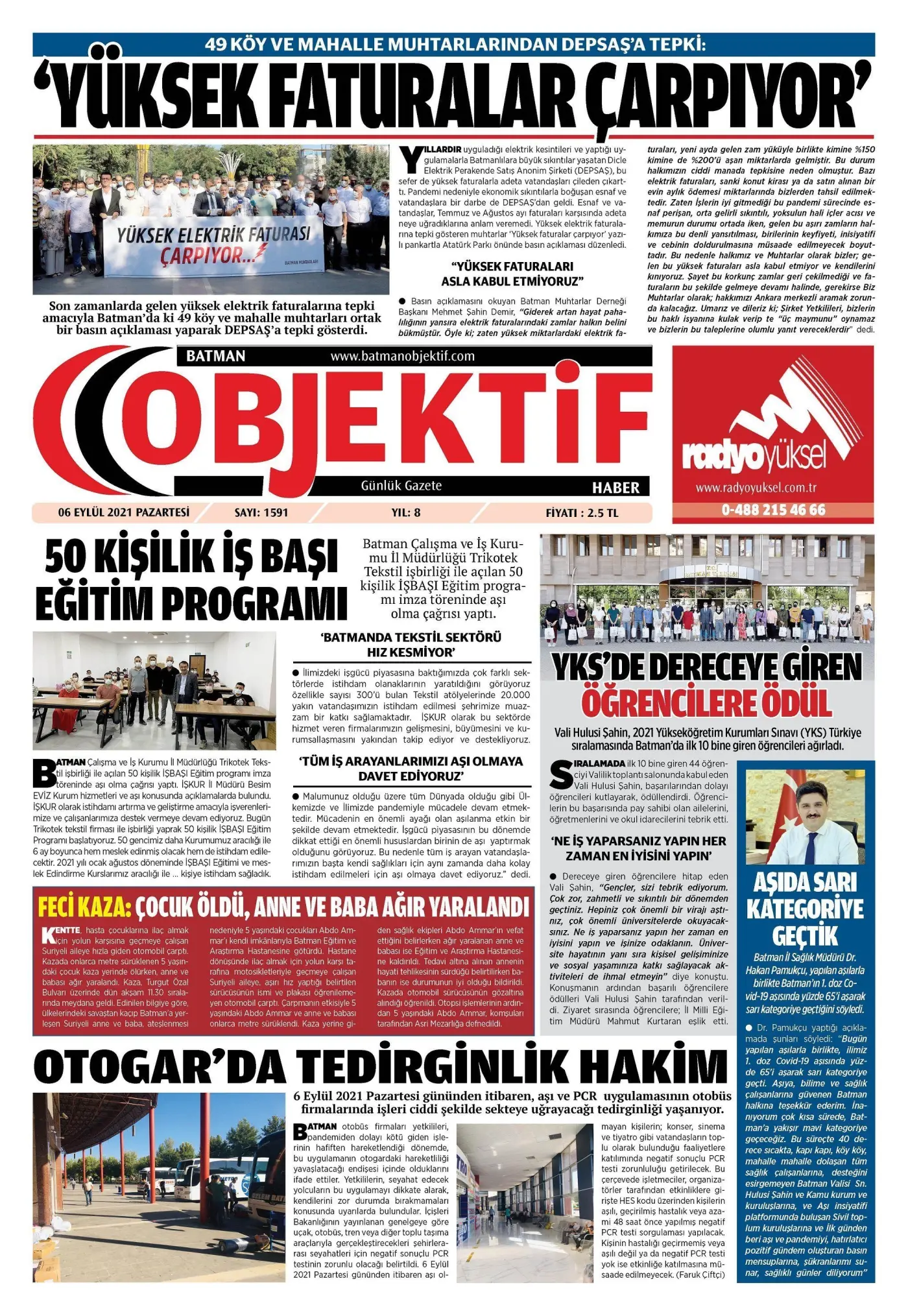 06.09.2021 tarihli sayı, 1. sayfa