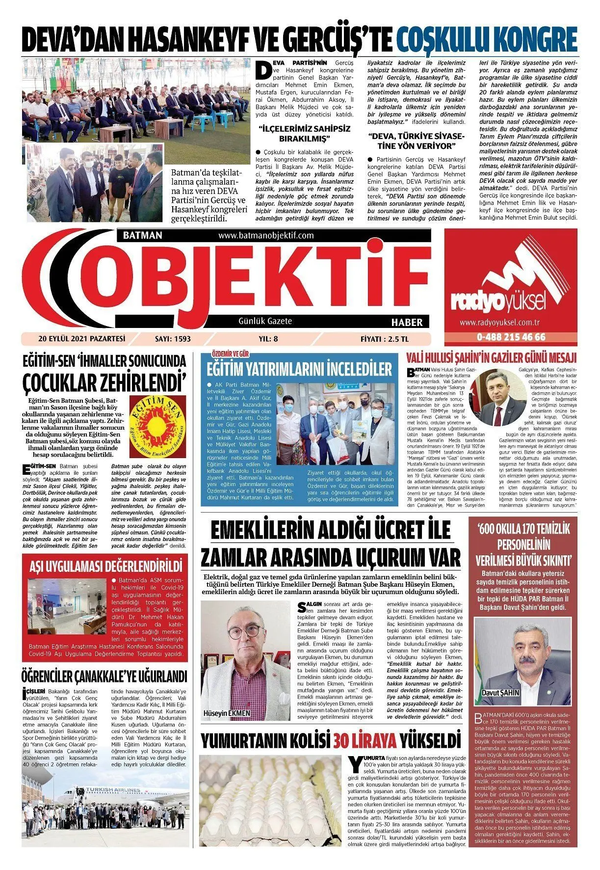 20.09.2021 tarihli sayı, 1. sayfa