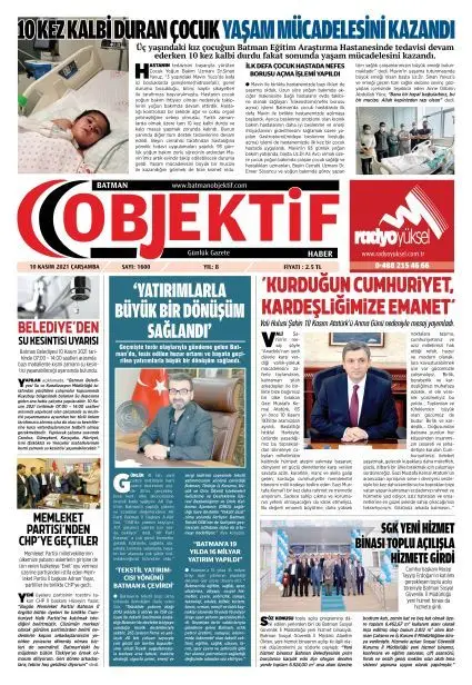 09.11.2021 tarihli sayı, 1. sayfa
