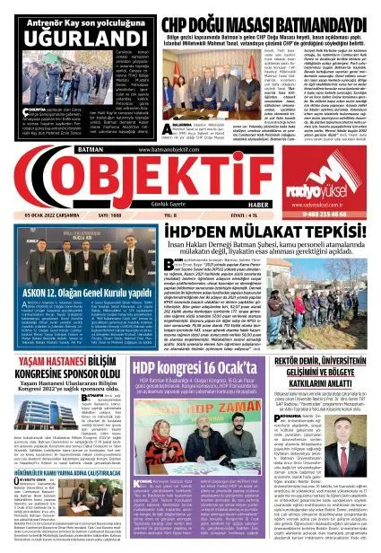 05.01.2022 tarihli sayı, 1. sayfa