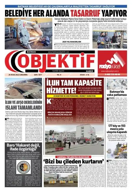 26.01.2022 tarihli sayı, 1. sayfa