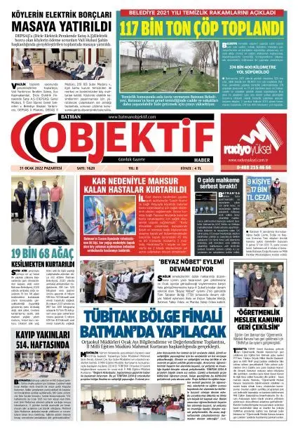 30.01.2022 tarihli sayı, 1. sayfa