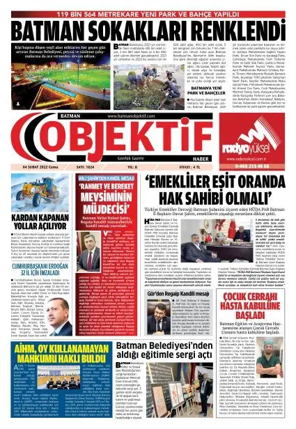 04.02.2022 tarihli sayı, 1. sayfa