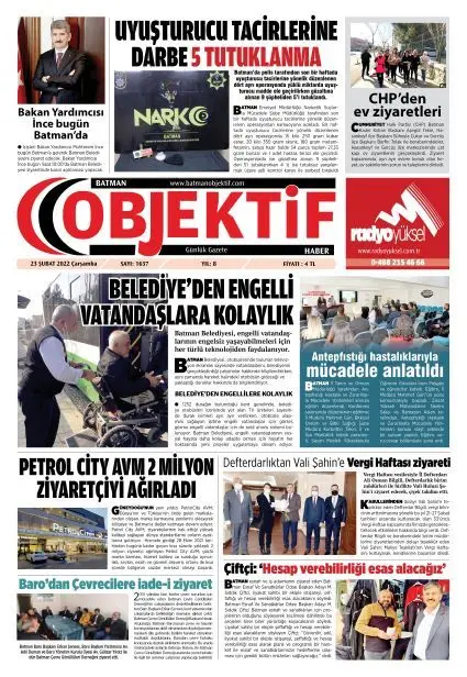 22.02.2022 tarihli sayı, 1. sayfa