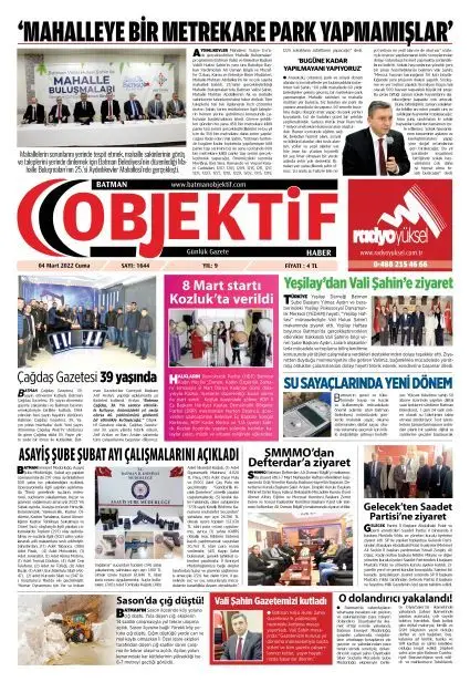 04.03.2022 tarihli sayı, 1. sayfa