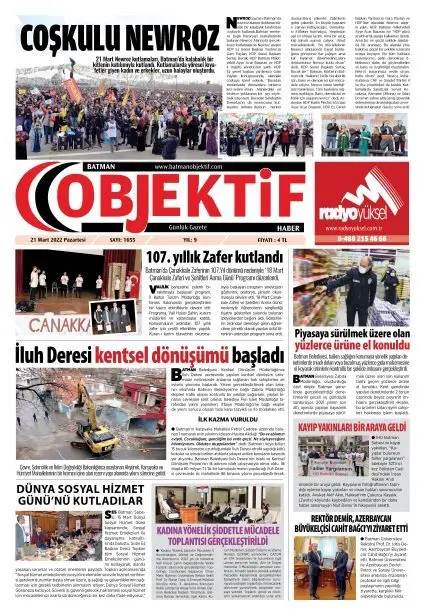 21.03.2022 tarihli sayı, 1. sayfa