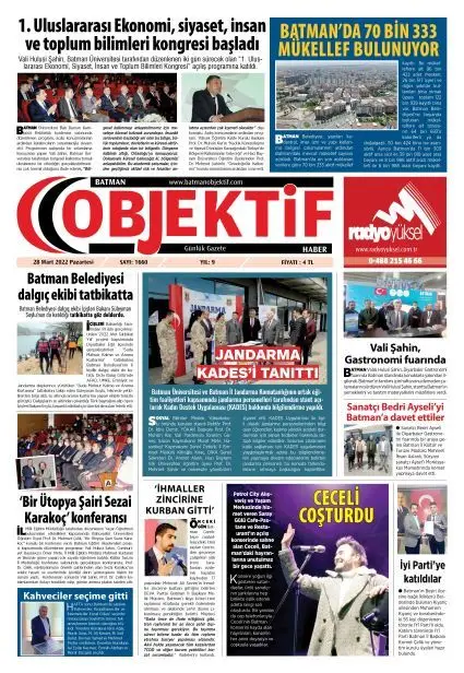 28.03.2022 tarihli sayı, 1. sayfa