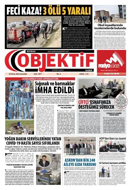 21.04.2022 tarihli sayı, 1. sayfa