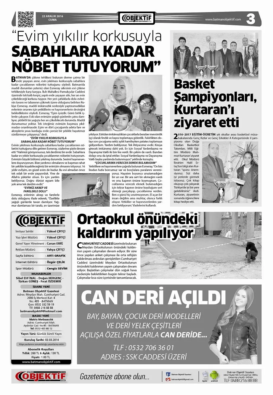 22.12.2016 tarihli sayı, 3. sayfa