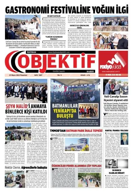 23.05.2022 tarihli sayı, 1. sayfa