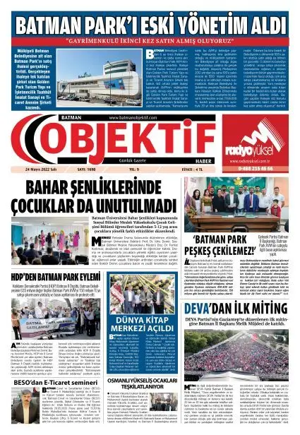24.05.2022 tarihli sayı, 1. sayfa