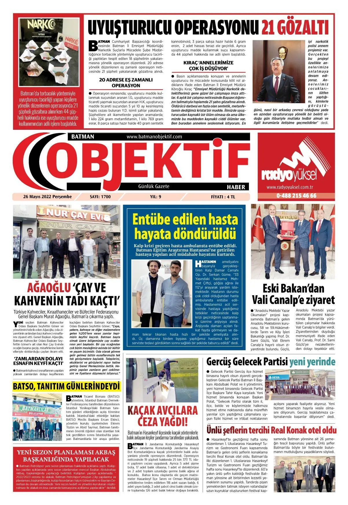 26.05.2022 tarihli sayı, 1. sayfa