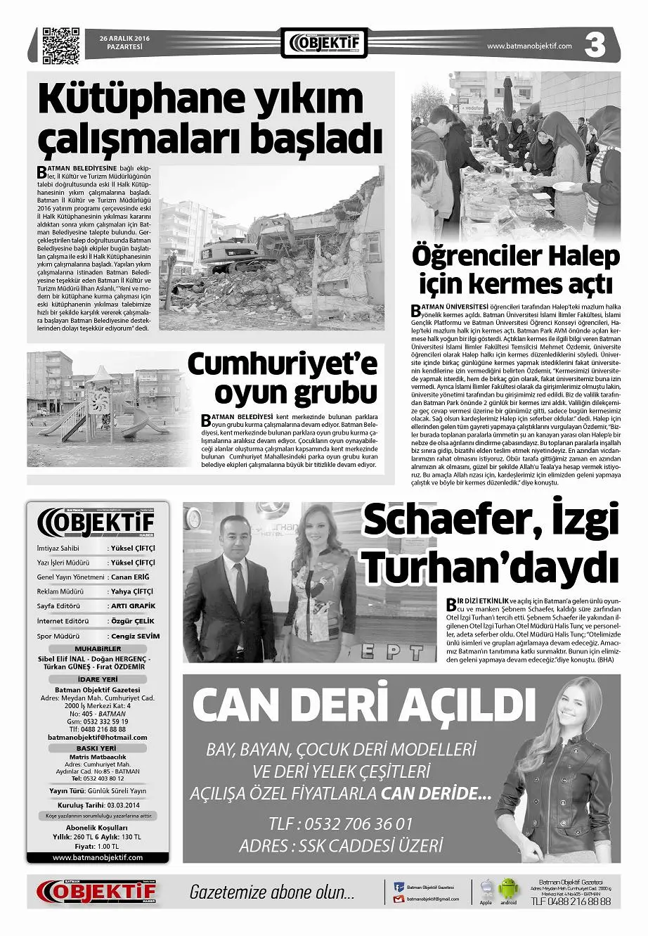 25.12.2016 tarihli sayı, 3. sayfa