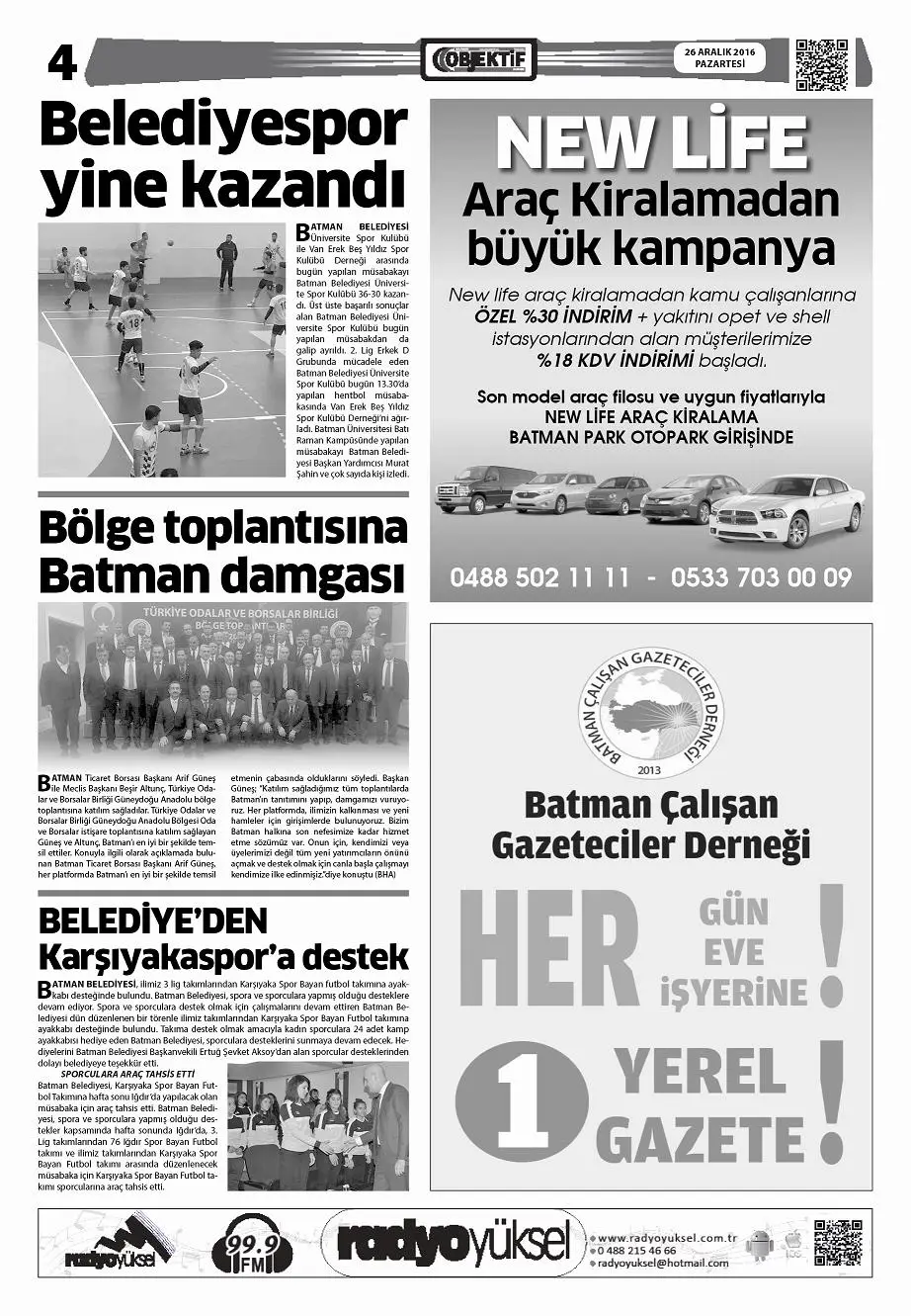 25.12.2016 tarihli sayı, 4. sayfa