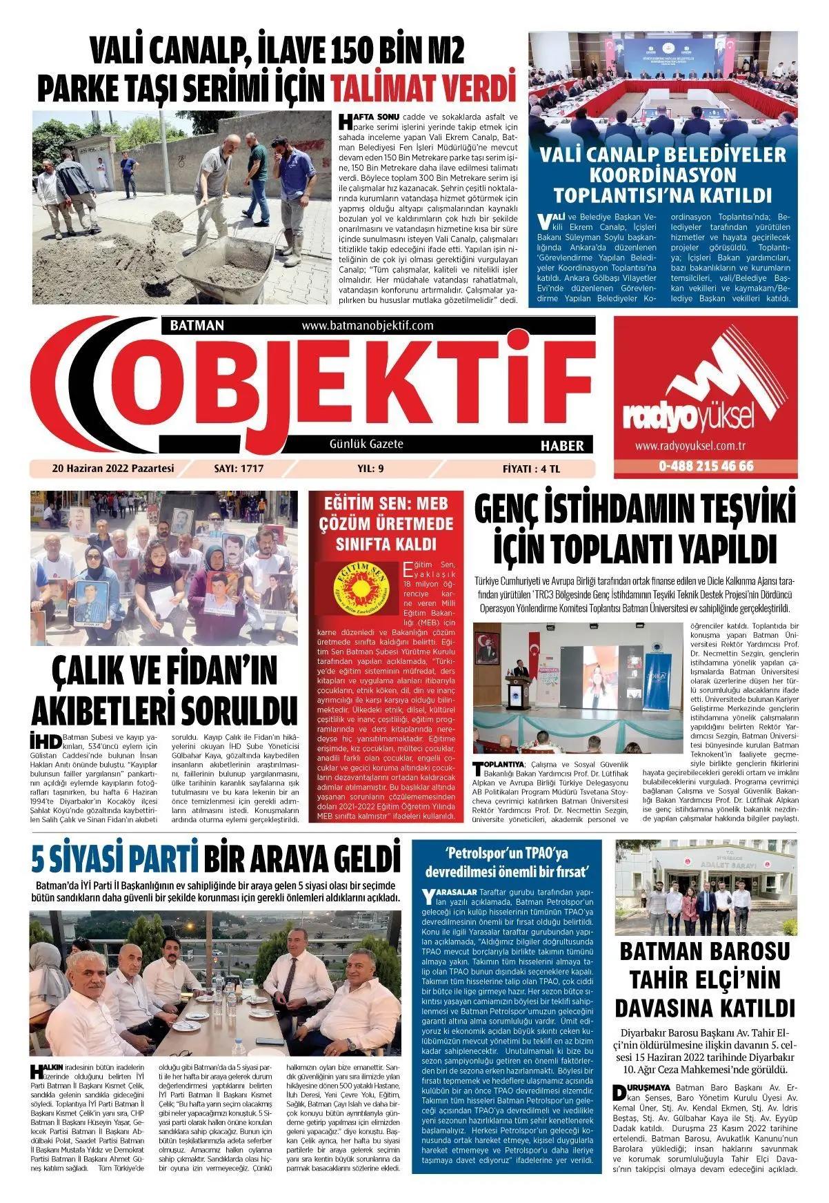 20.06.2022 tarihli sayı, 1. sayfa