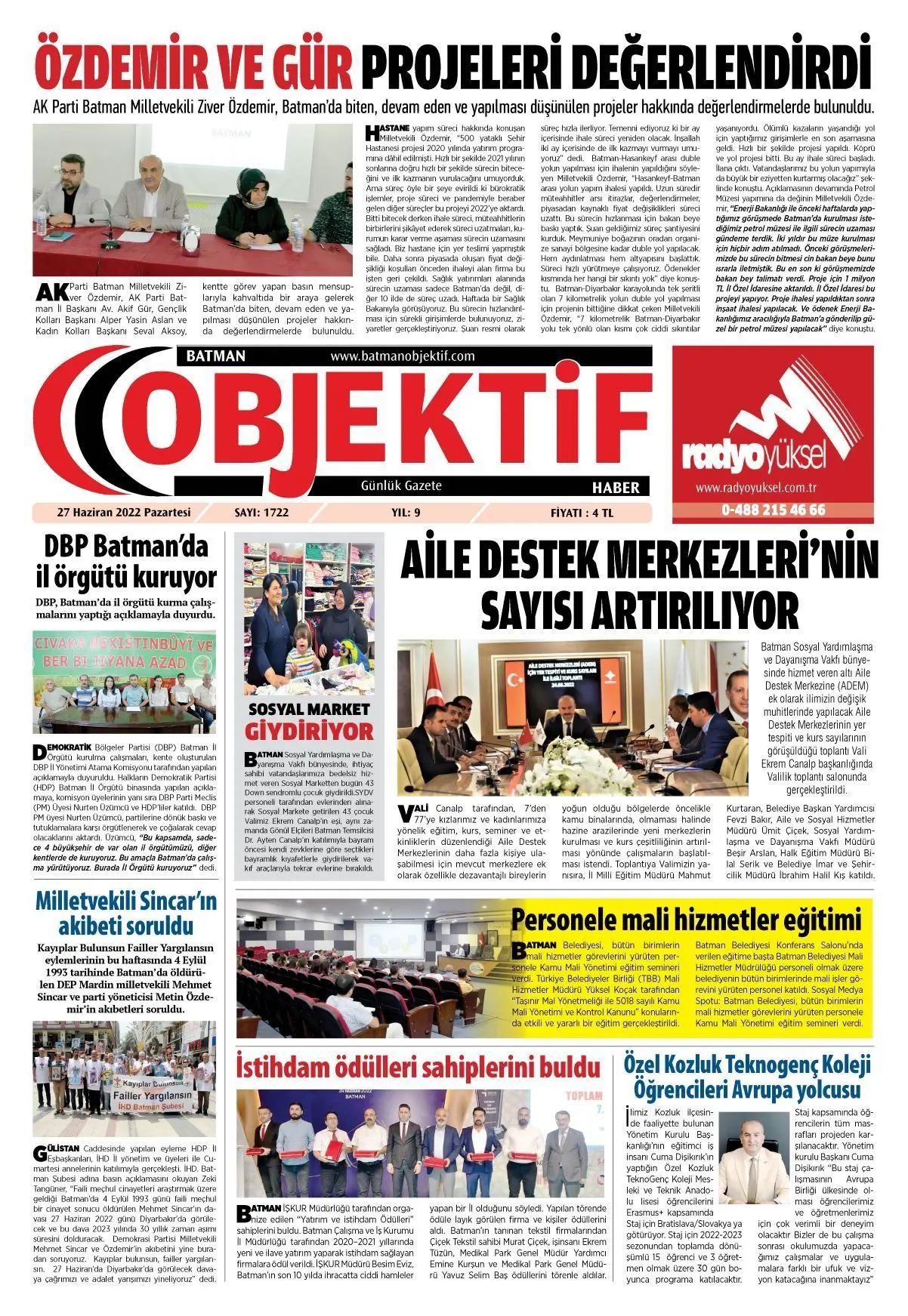 27.06.2022 tarihli sayı, 1. sayfa