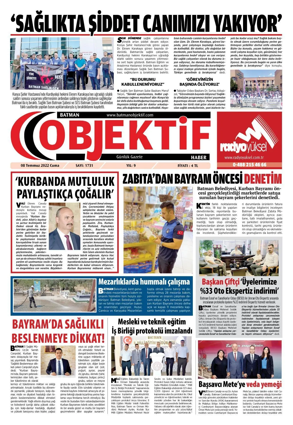 13.07.2022 tarihli sayı, 1. sayfa