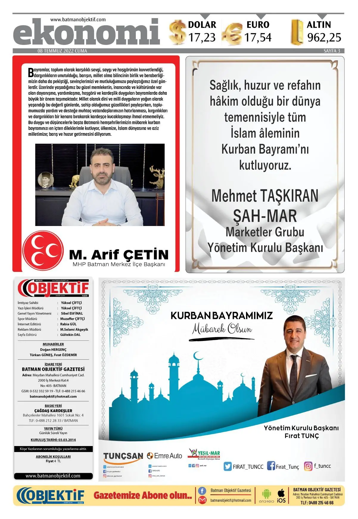 13.07.2022 tarihli sayı, 3. sayfa