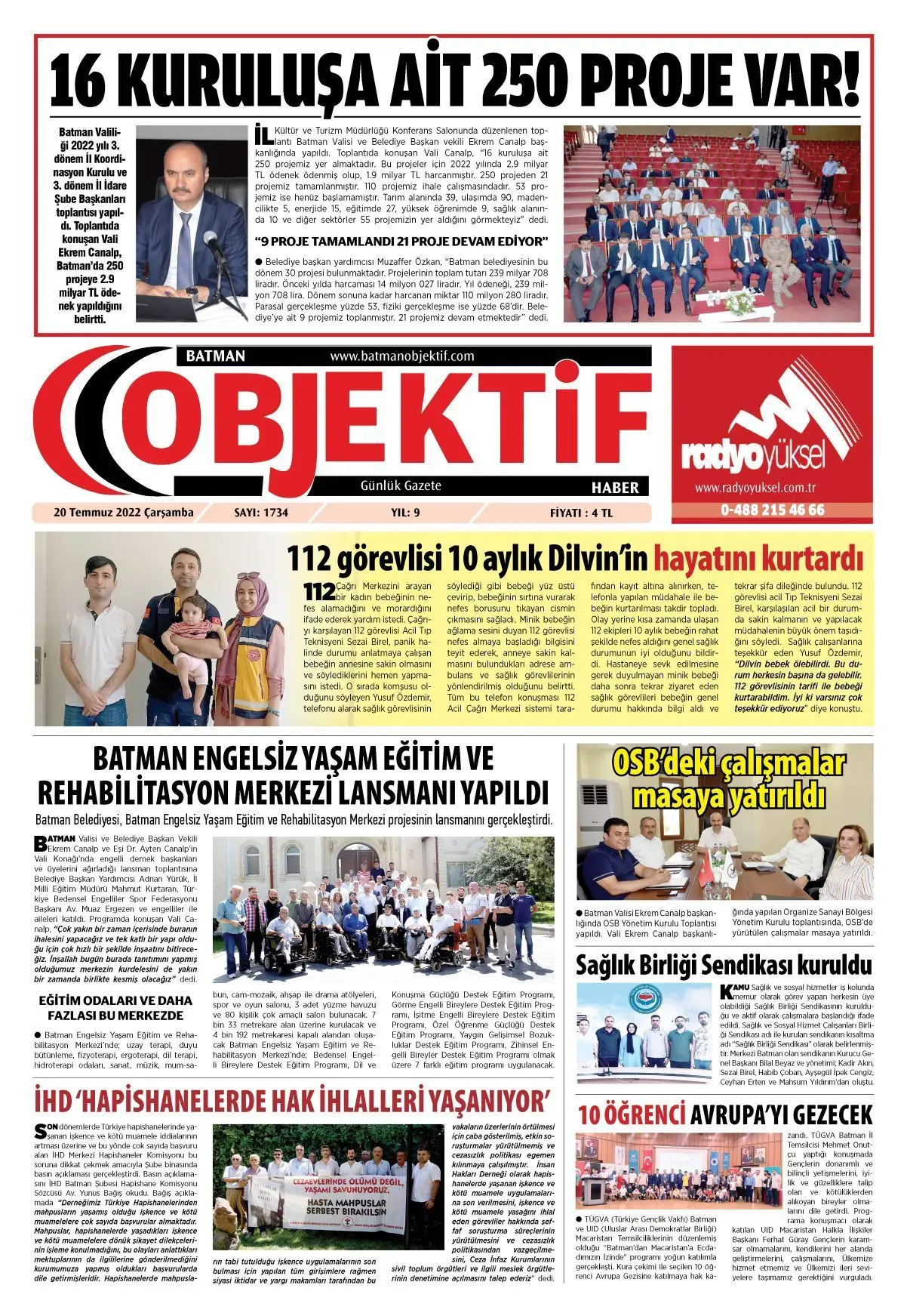 19.07.2022 tarihli sayı, 1. sayfa