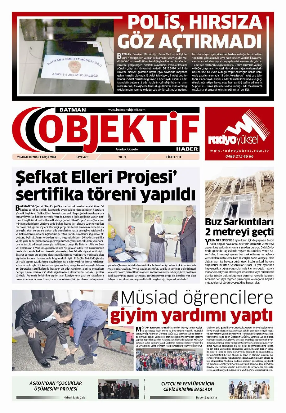 28.12.2016 tarihli sayı, 1. sayfa