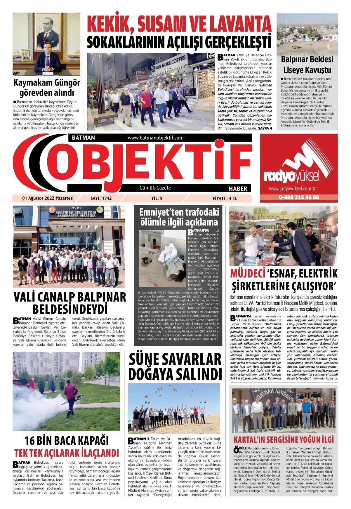 01.08.2022 tarihli sayı, 1. sayfa
