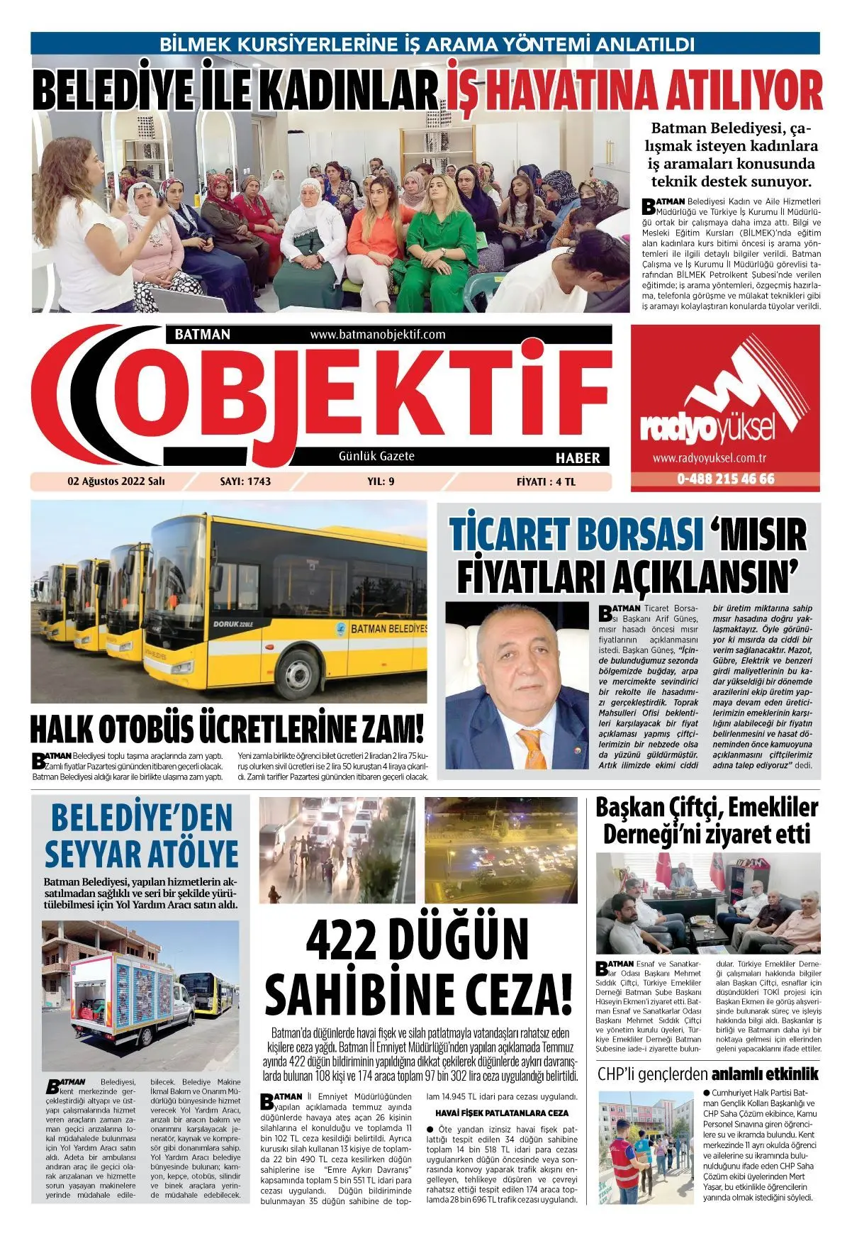 02.08.2022 tarihli sayı, 1. sayfa
