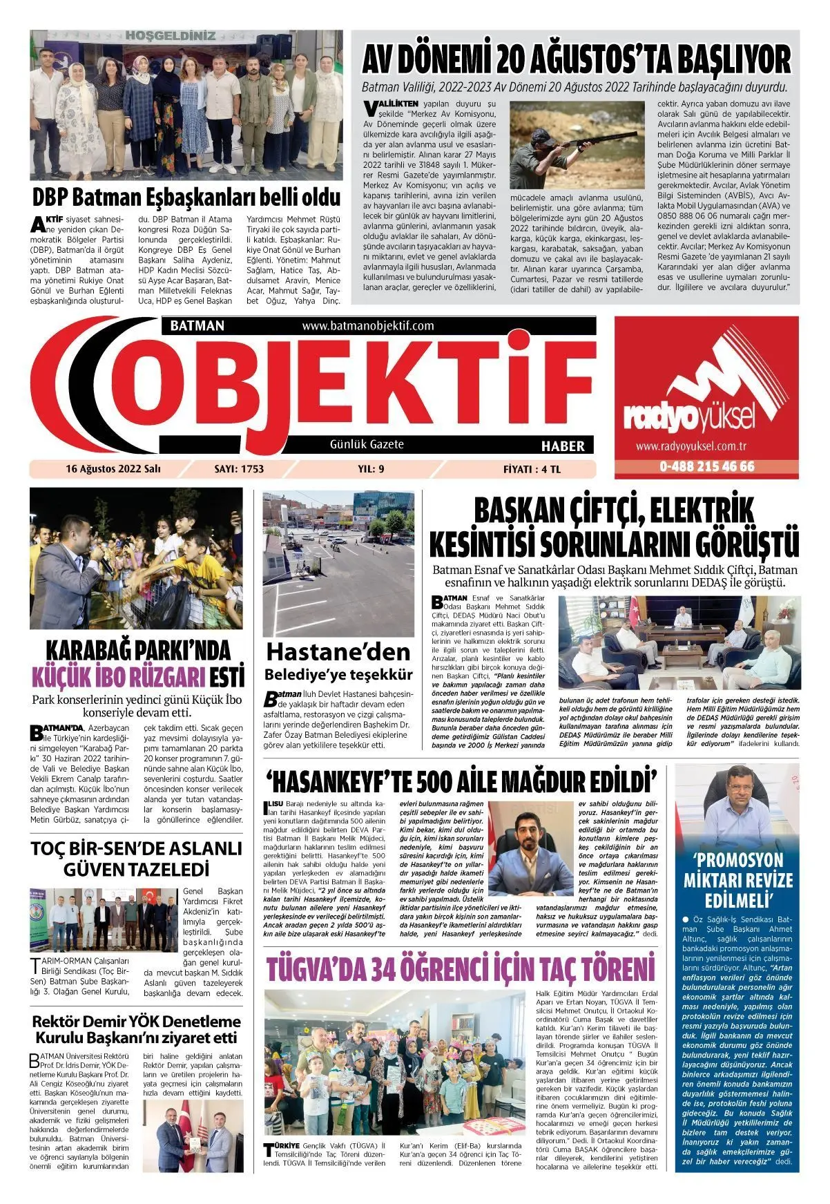 22.08.2022 tarihli sayı, 1. sayfa