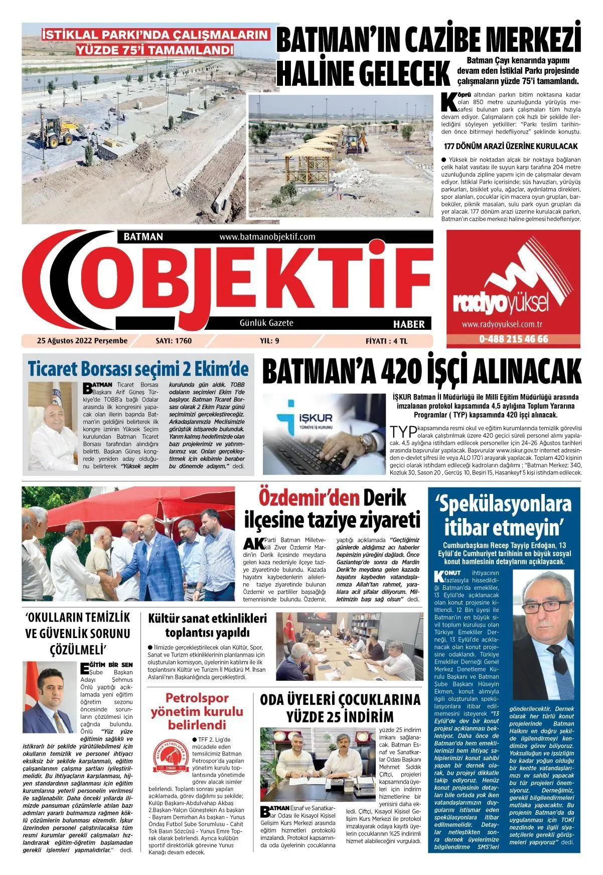 26.08.2022 tarihli sayı, 1. sayfa