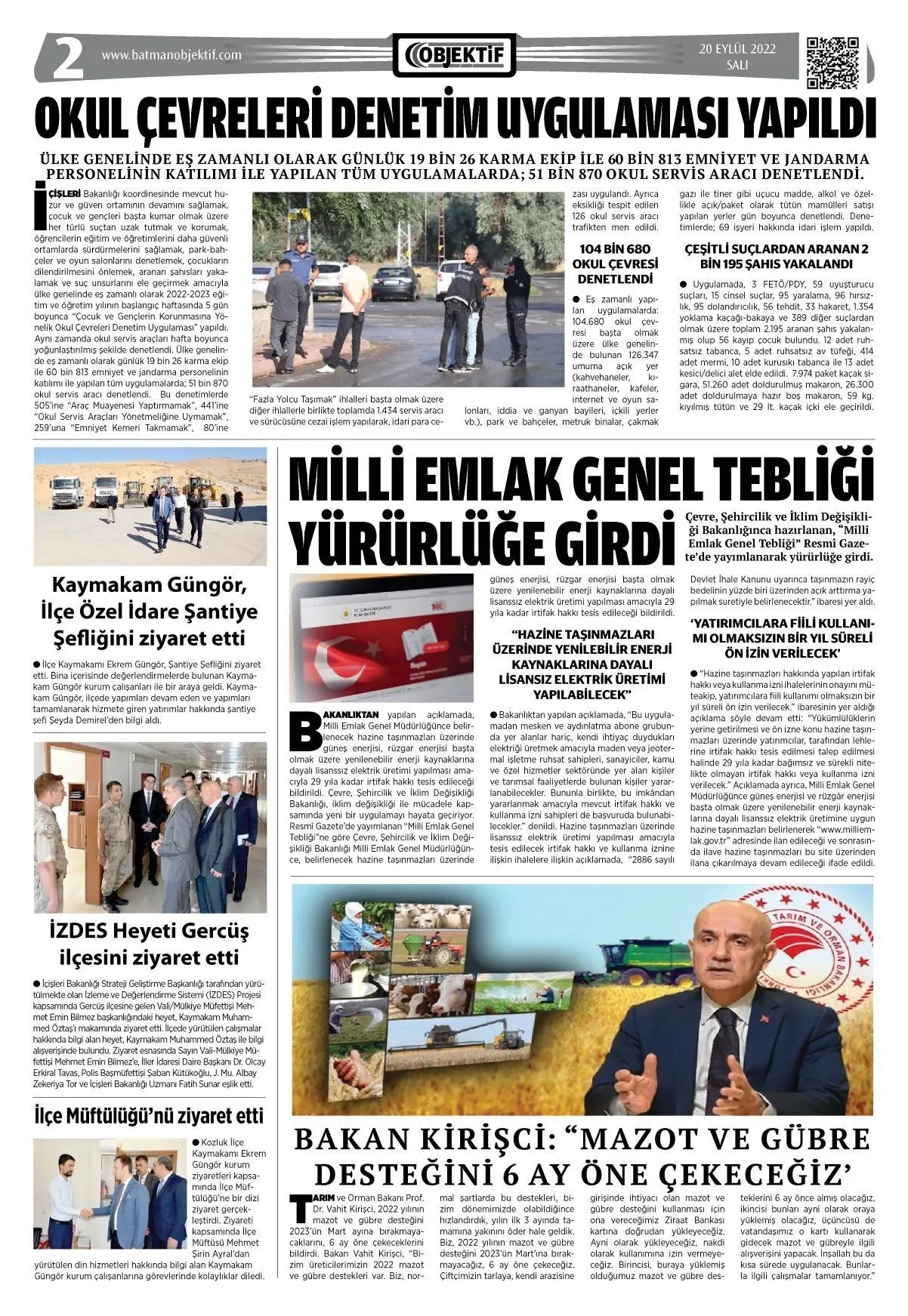 20.09.2022 tarihli sayı, 2. sayfa