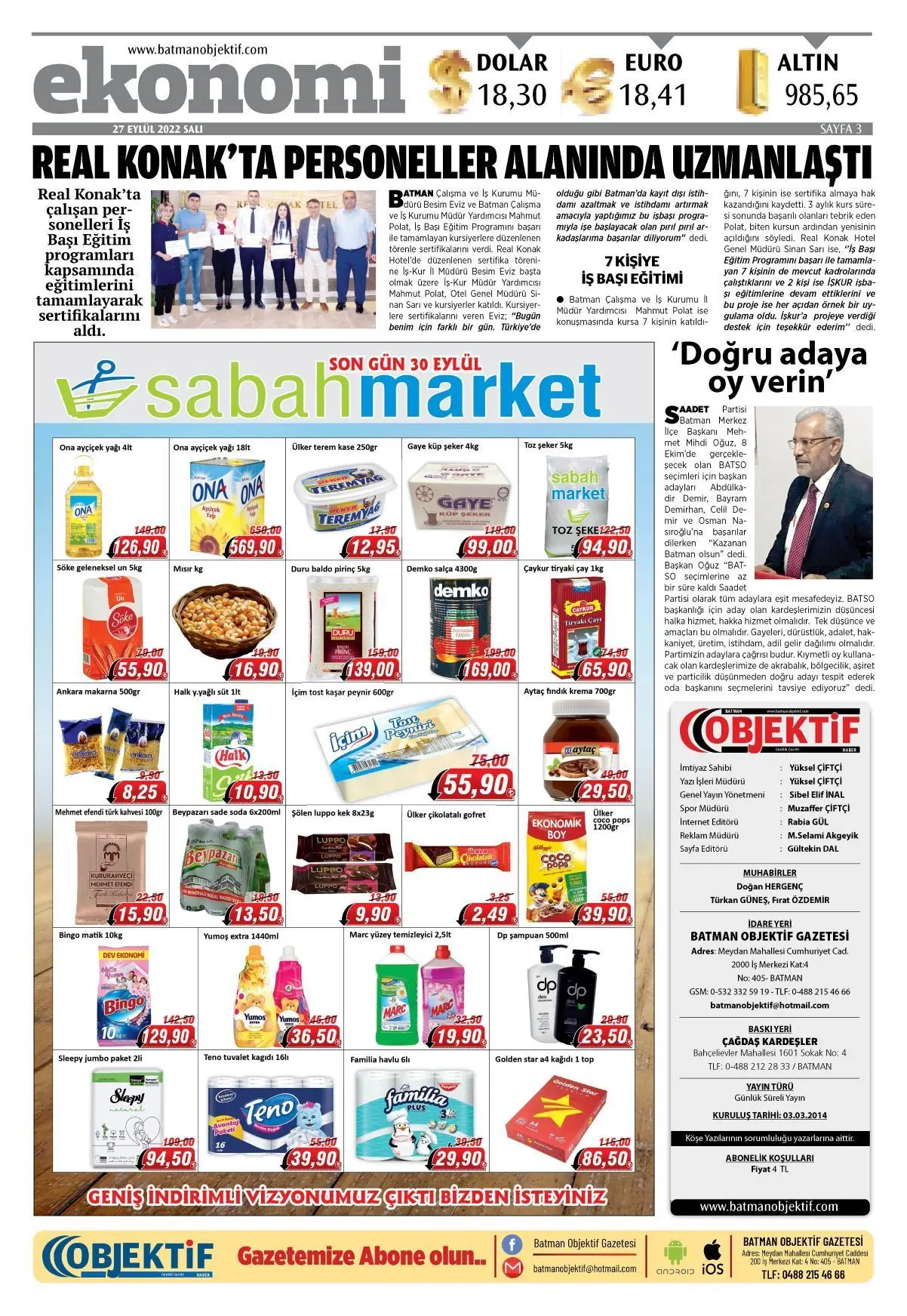 27.09.2022 tarihli sayı, 3. sayfa