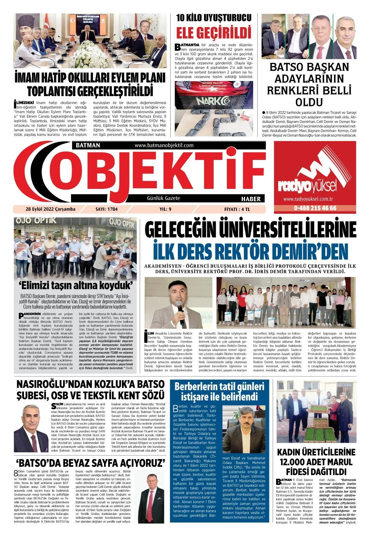 28.09.2022 tarihli sayı, 1. sayfa