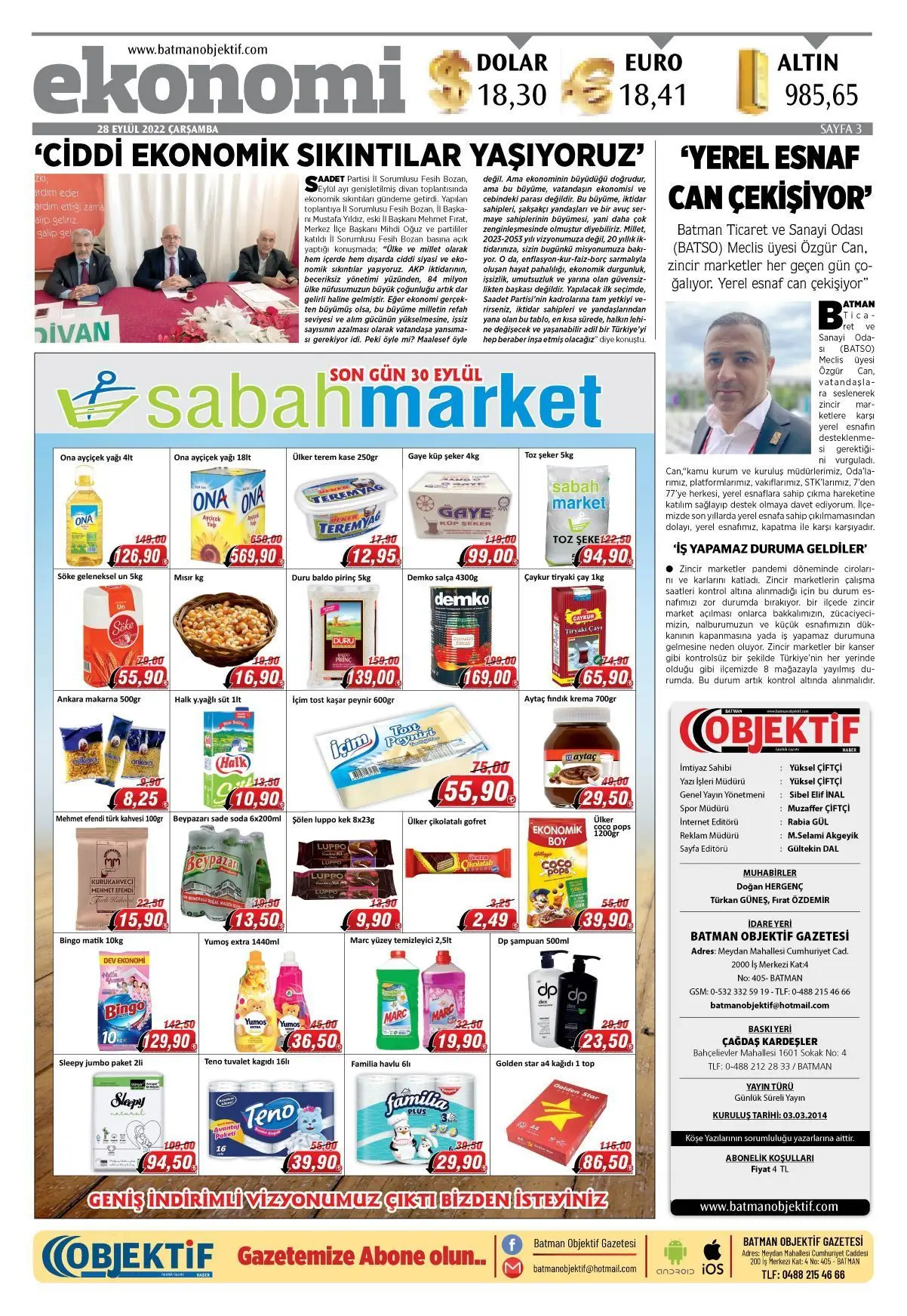 28.09.2022 tarihli sayı, 3. sayfa