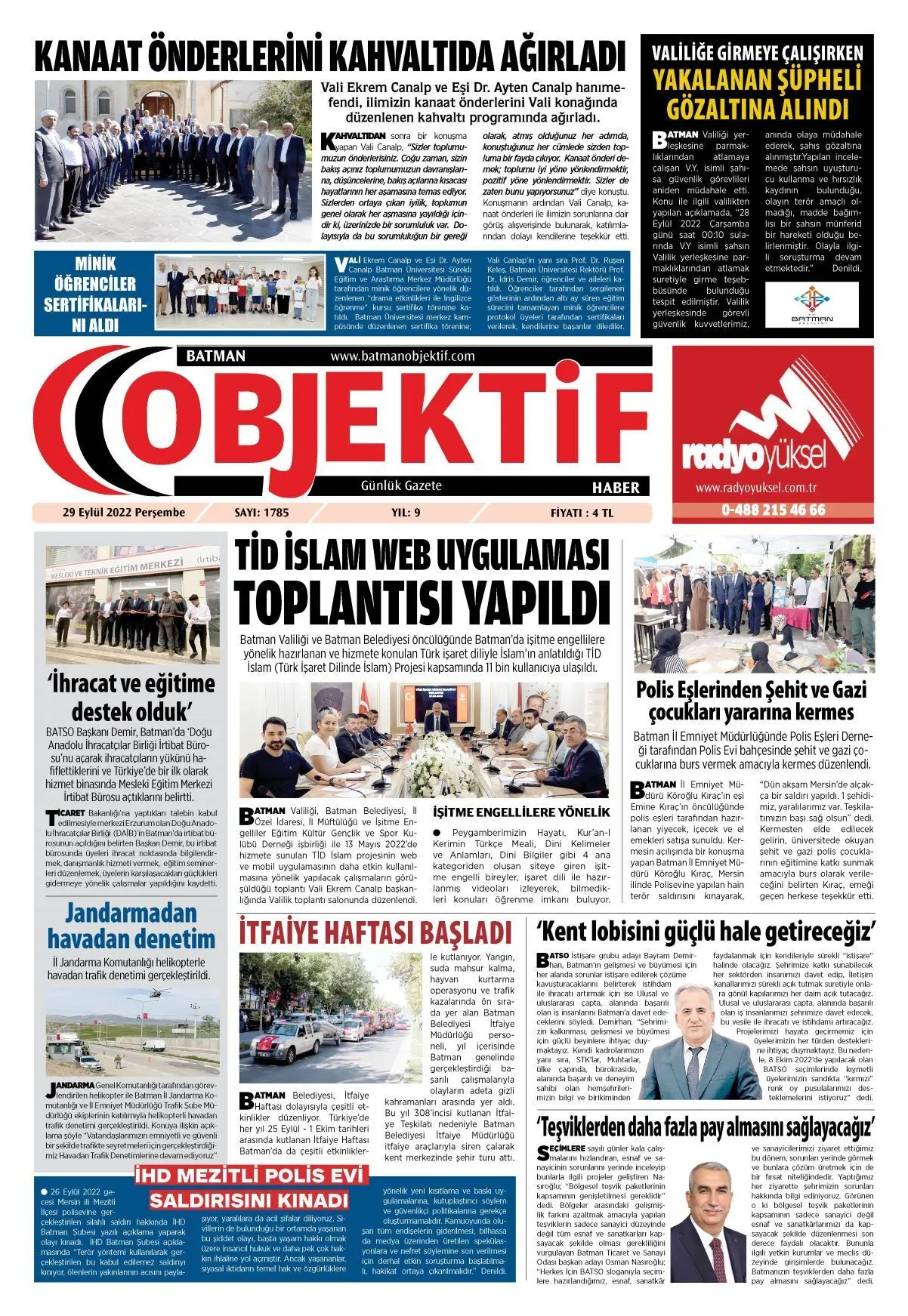 29.09.2022 tarihli sayı, 1. sayfa
