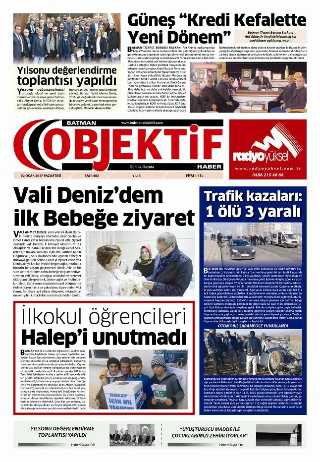 01.01.2017 tarihli sayı, 1. sayfa