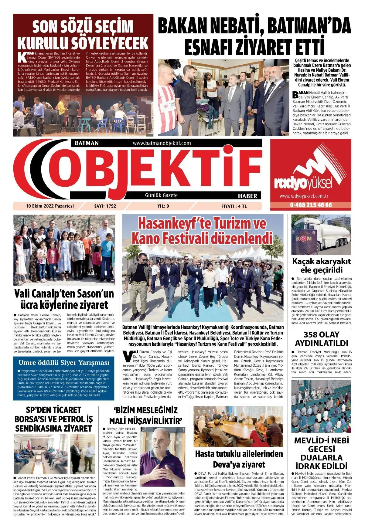 10.10.2022 tarihli sayı, 1. sayfa