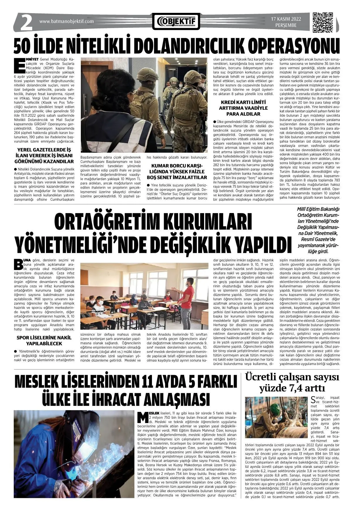 16.11.2022 tarihli sayı, 2. sayfa