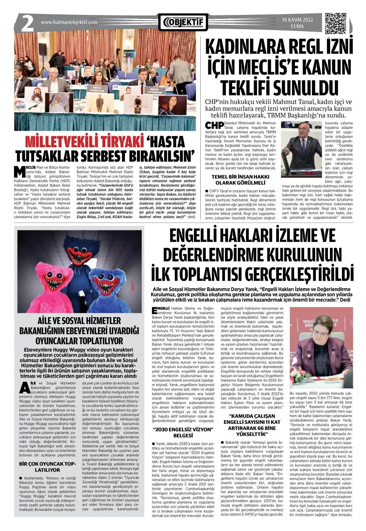 18.11.2022 tarihli sayı, 2. sayfa
