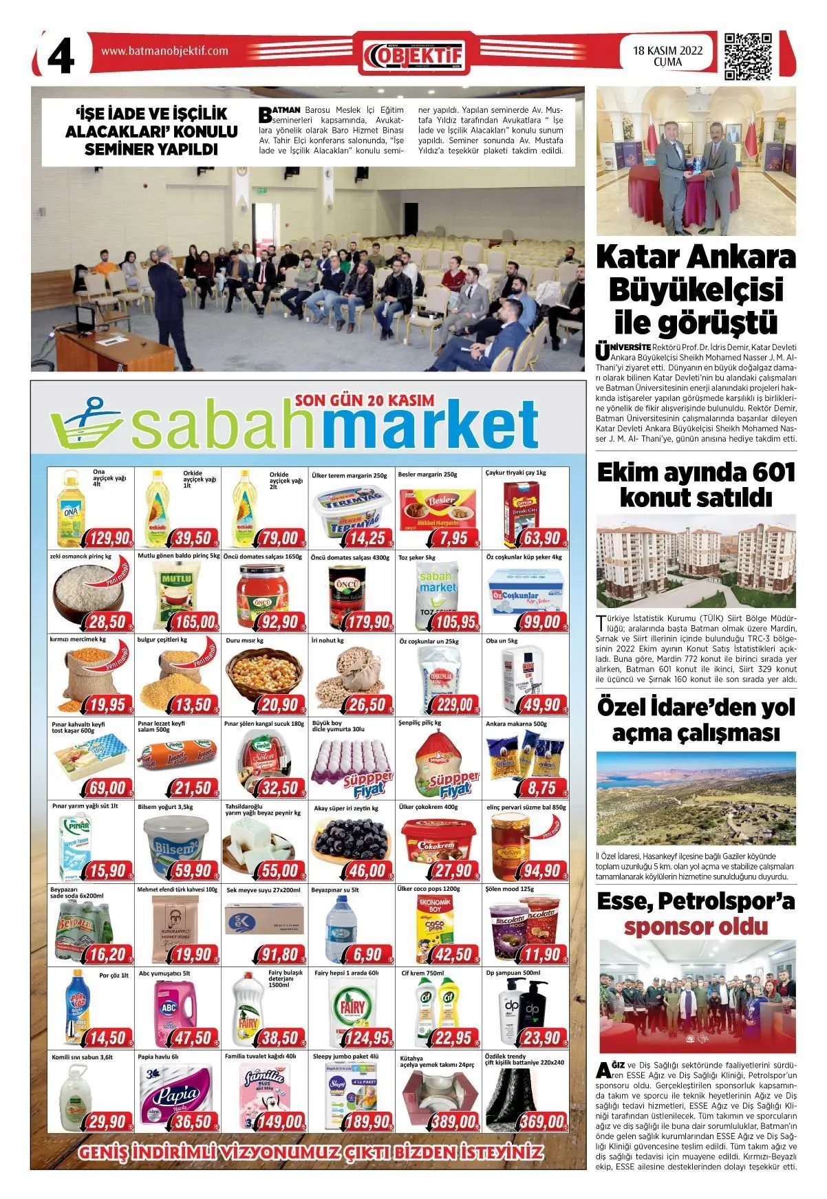 18.11.2022 tarihli sayı, 4. sayfa