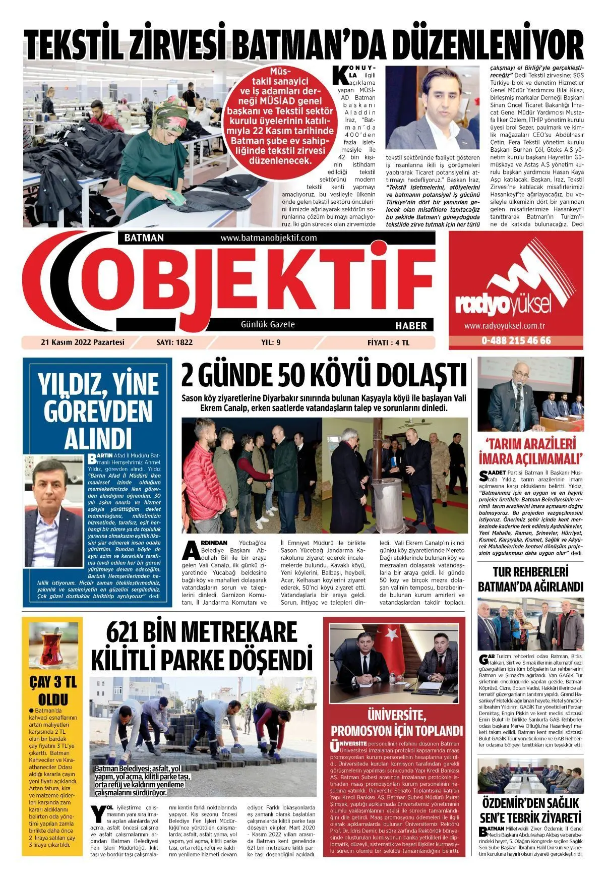 20.11.2022 tarihli sayı, 1. sayfa
